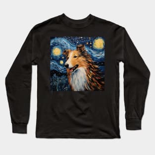 Rough Collie Starry Night Long Sleeve T-Shirt